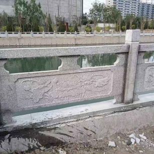 菏泽 芙蓉白大花桥梁、河道，石材栏杆、围栏、护栏