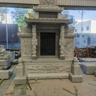 菏泽 芝麻灰高档墓碑、土墓，一套也支持定做