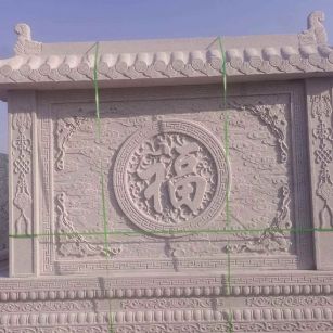 菏泽 芝麻白花岗岩屏风，照壁，影壁