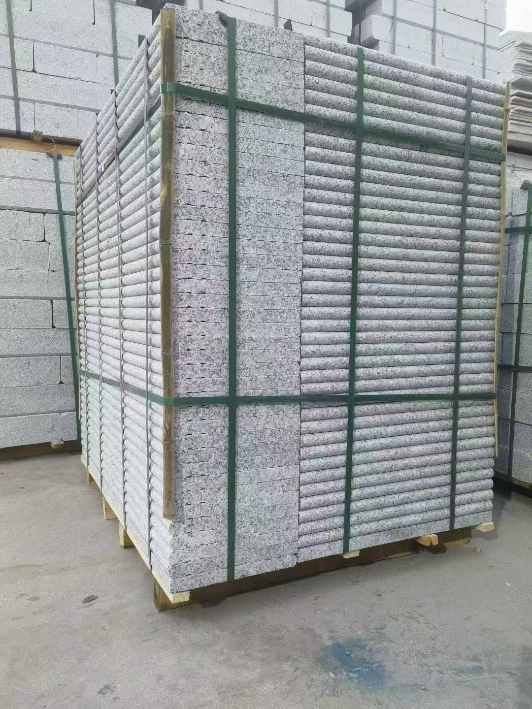 菏泽 芙蓉白3公分厚磨圆边、拉槽，楼梯踏步