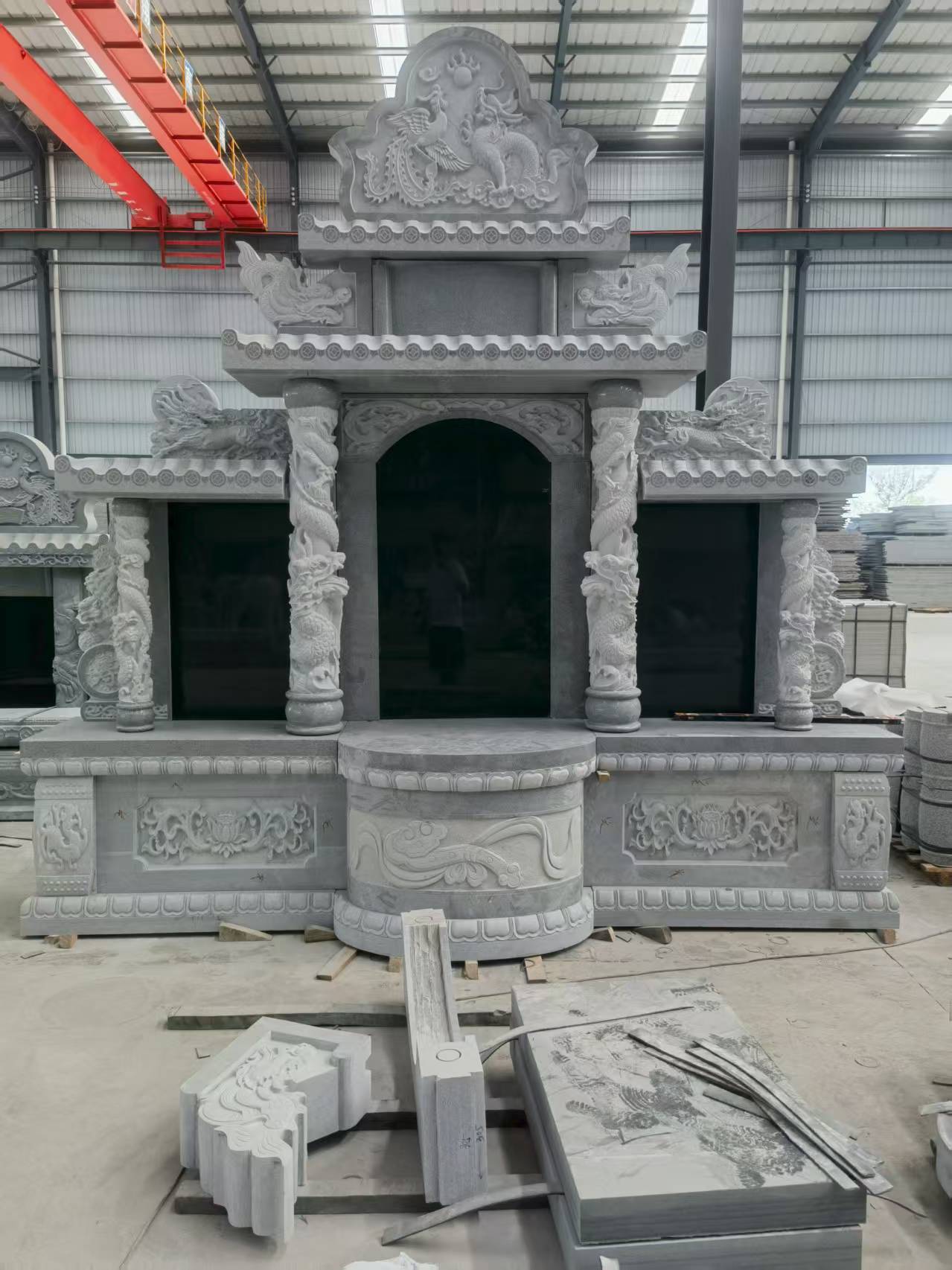 菏泽 芝麻灰高档墓碑，土墓，可定制